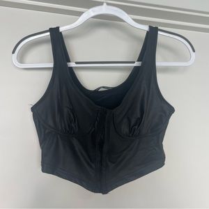 Faux leather crop top